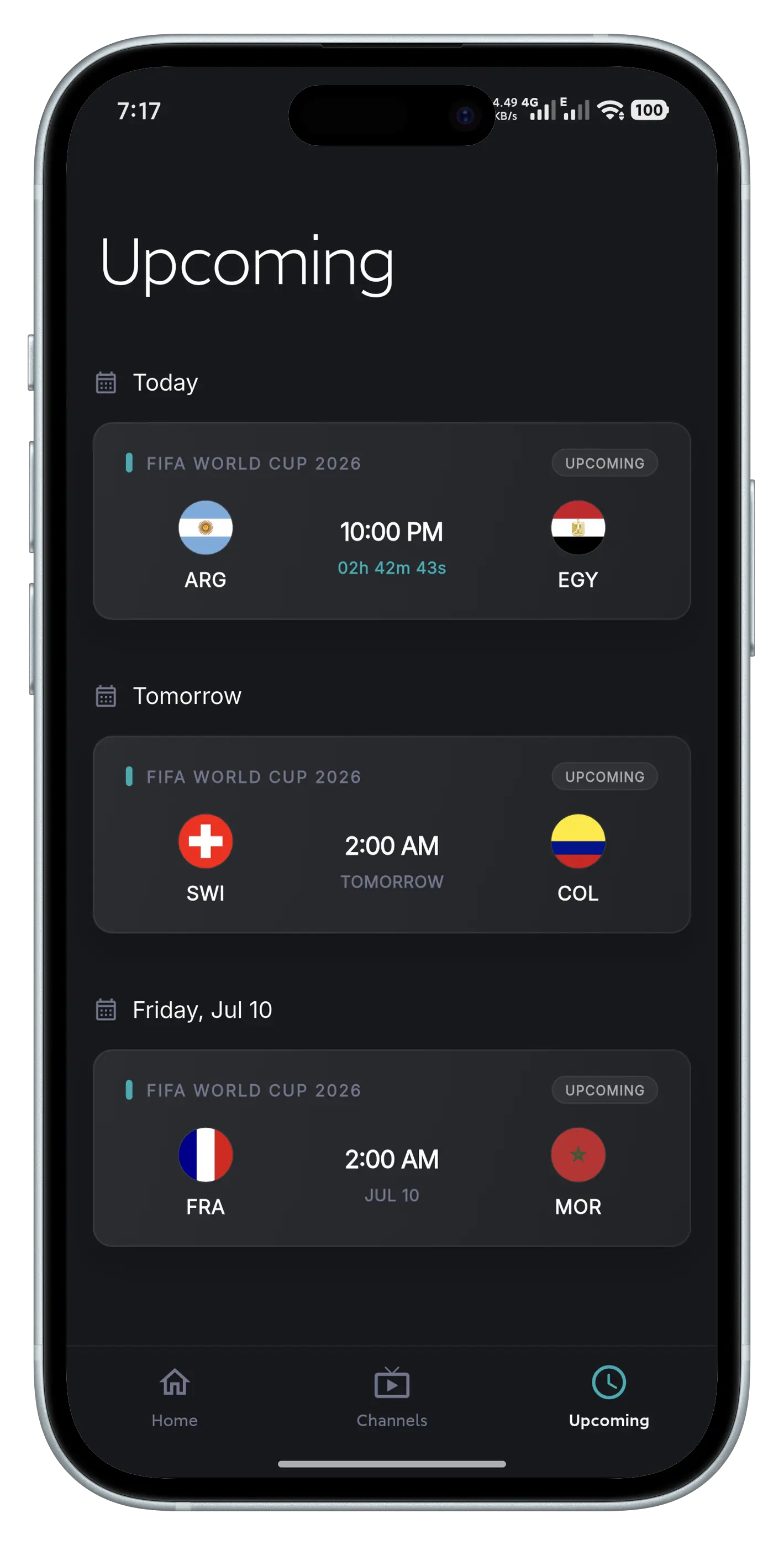 Schedule Screen